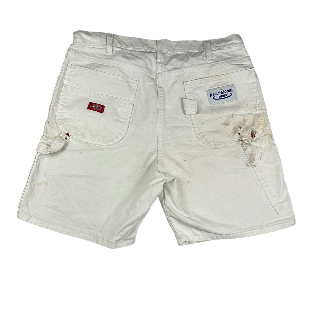 Dickies White Painter Carpenter Shorts Mens 36 Paint Splatter‎ Kelly-Moore - Picture 2 of 11